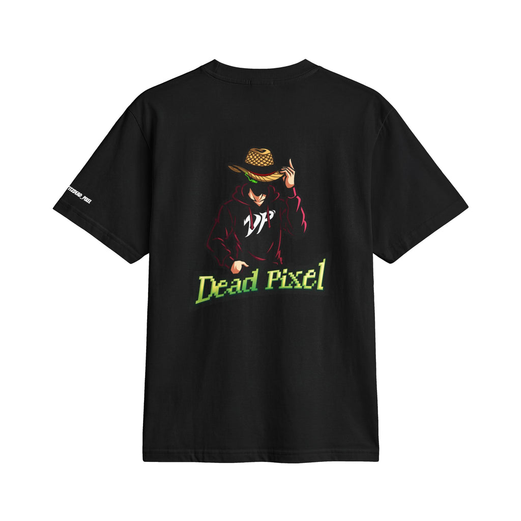 Dead Pixel Graphic T-Shirt — Logo “DP” Chest & Back Cowboy Gamer Design