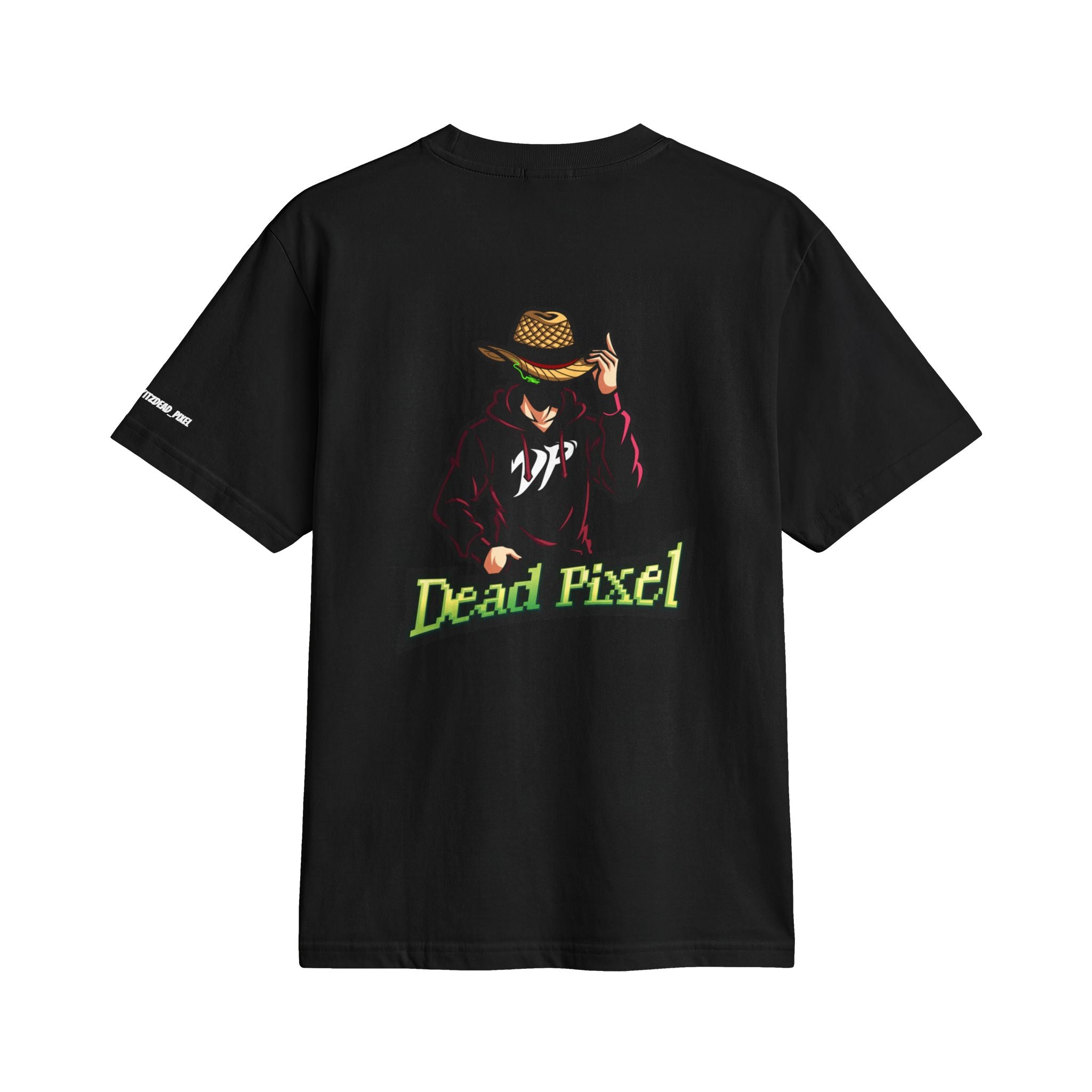 Dead Pixel Graphic T-Shirt — Logo “DP” Chest & Back Cowboy Gamer Design