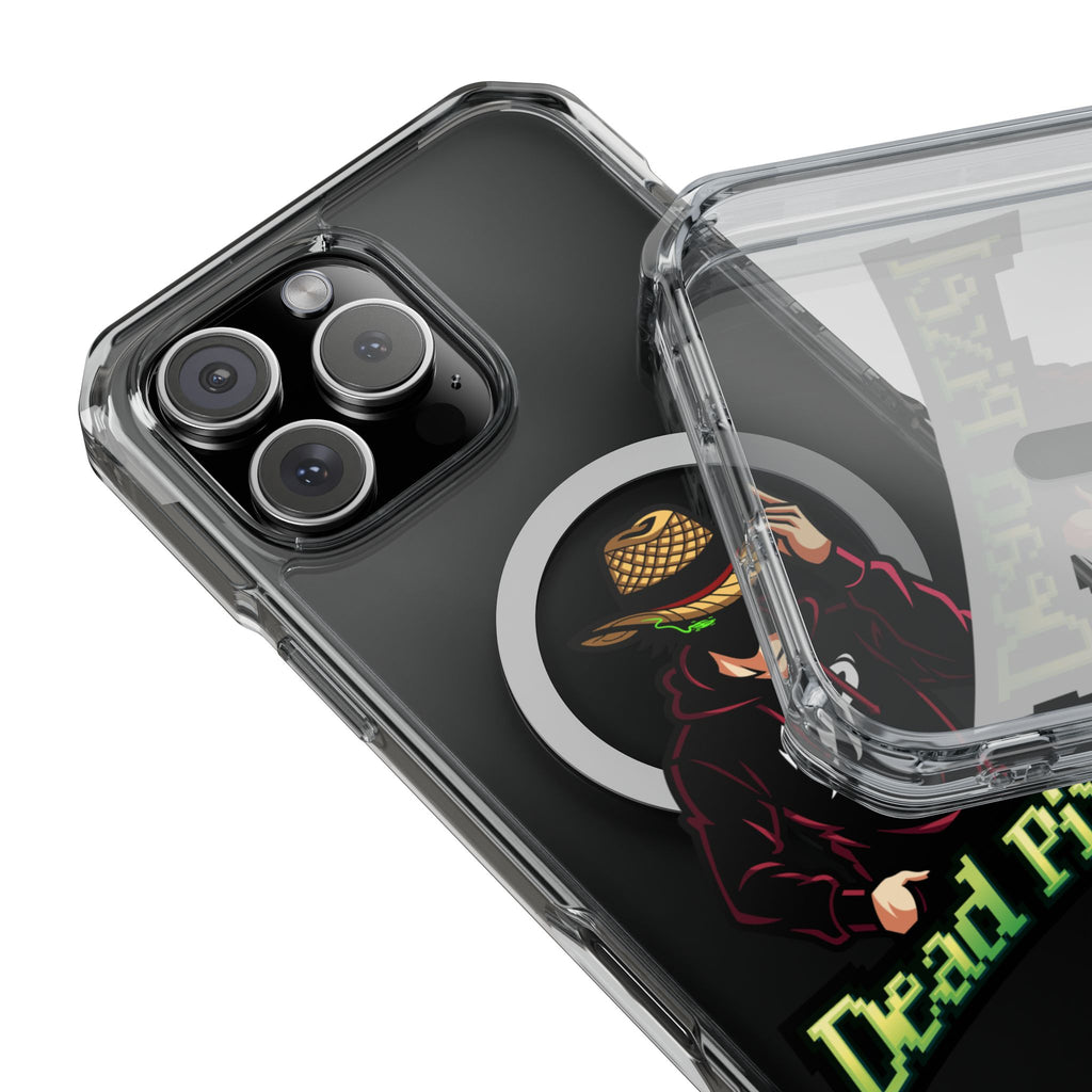 Clear Magnetic Phone Case — 'Dead Pixel' Hooded Cowboy Graphic