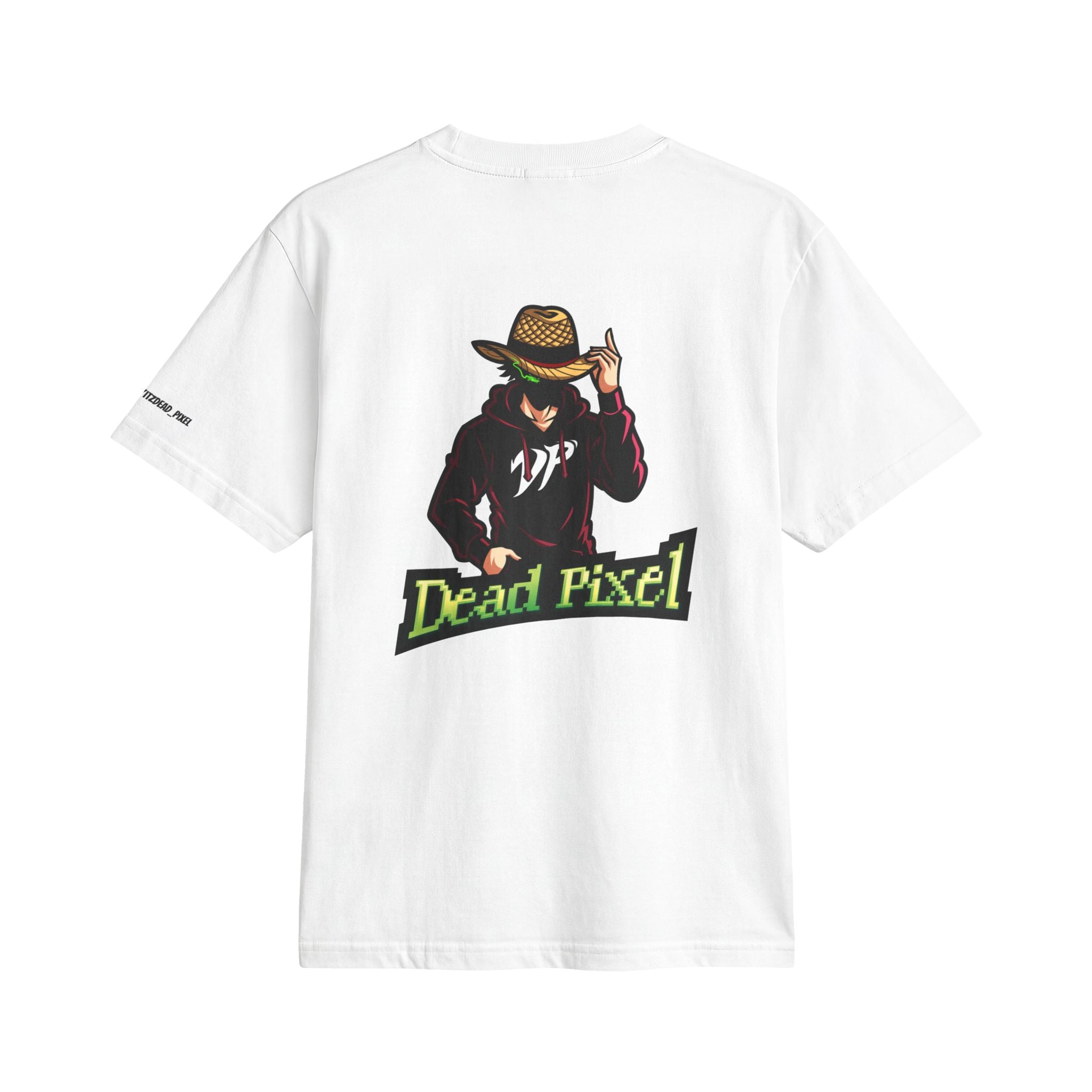 Dead Pixel Graphic T-Shirt — Logo “DP” Chest & Back Cowboy Gamer Design