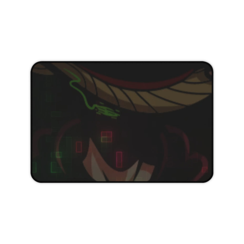 Demonic Horns Gaming Desk Mat — Neon Oni Anime Mouse Pad
