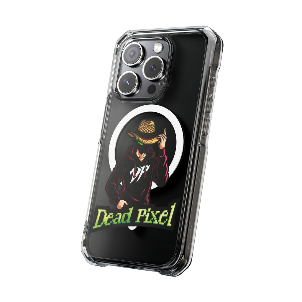 Clear Magnetic Phone Case — 'Dead Pixel' Hooded Cowboy Graphic