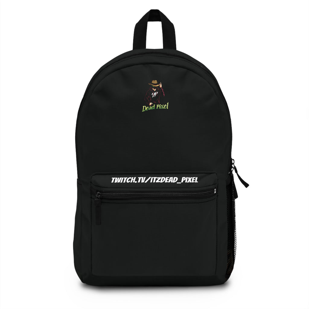 Gamer Streamer Backpack — "Dead Pixel" Logo with Twitch URL