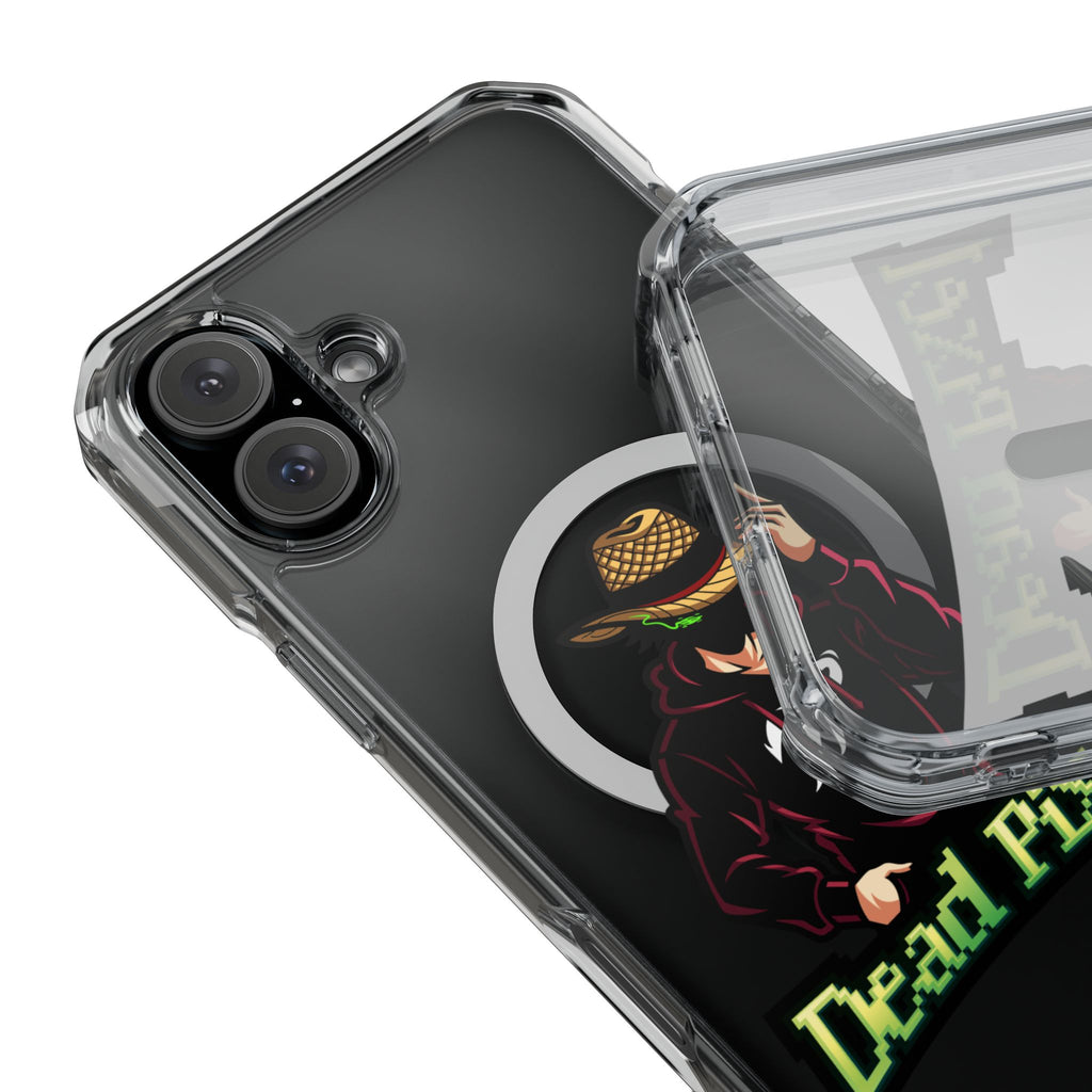 Clear Magnetic Phone Case — 'Dead Pixel' Hooded Cowboy Graphic