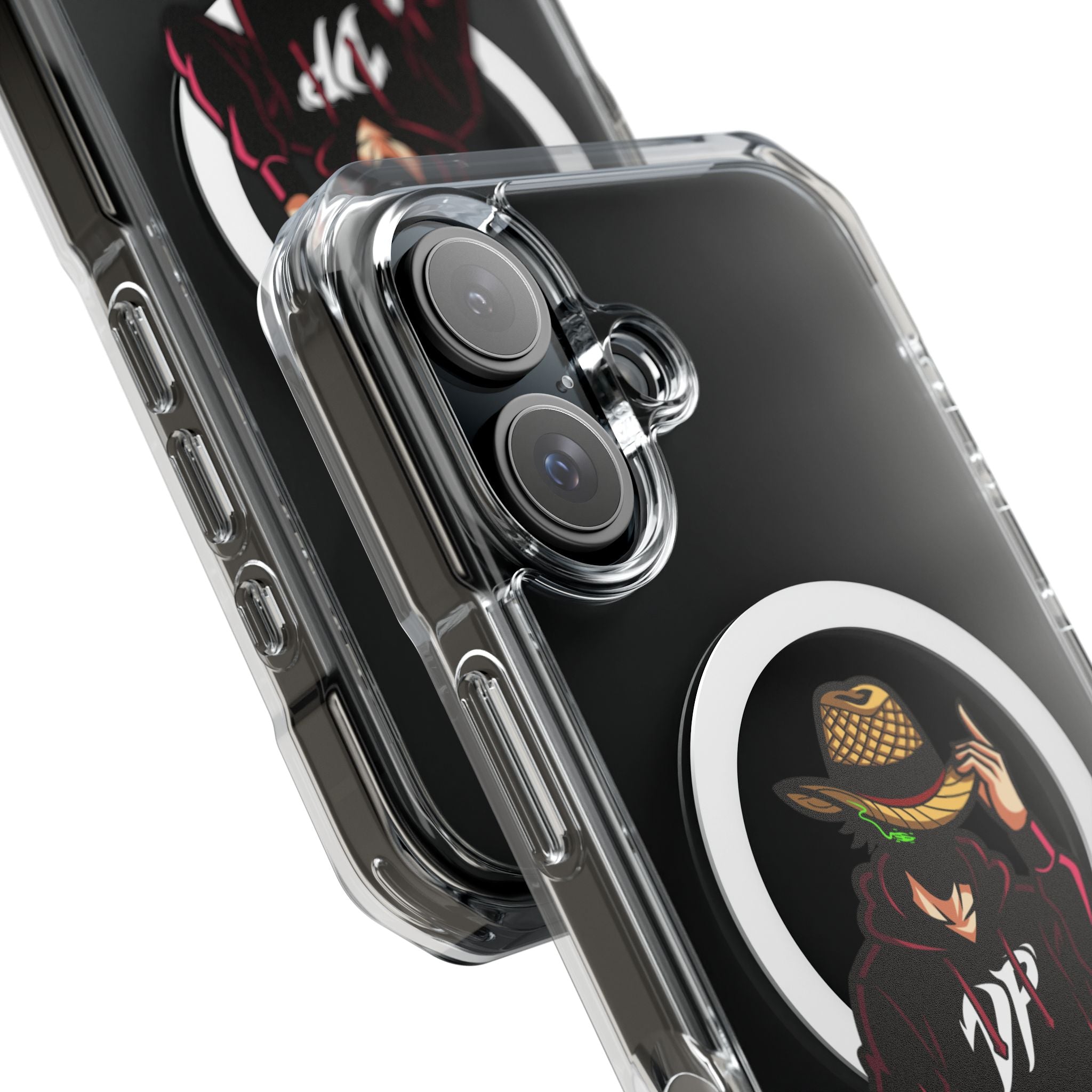 Clear Magnetic Phone Case — 'Dead Pixel' Hooded Cowboy Graphic