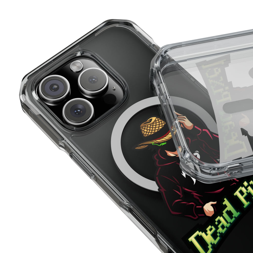 Clear Magnetic Phone Case — 'Dead Pixel' Hooded Cowboy Graphic