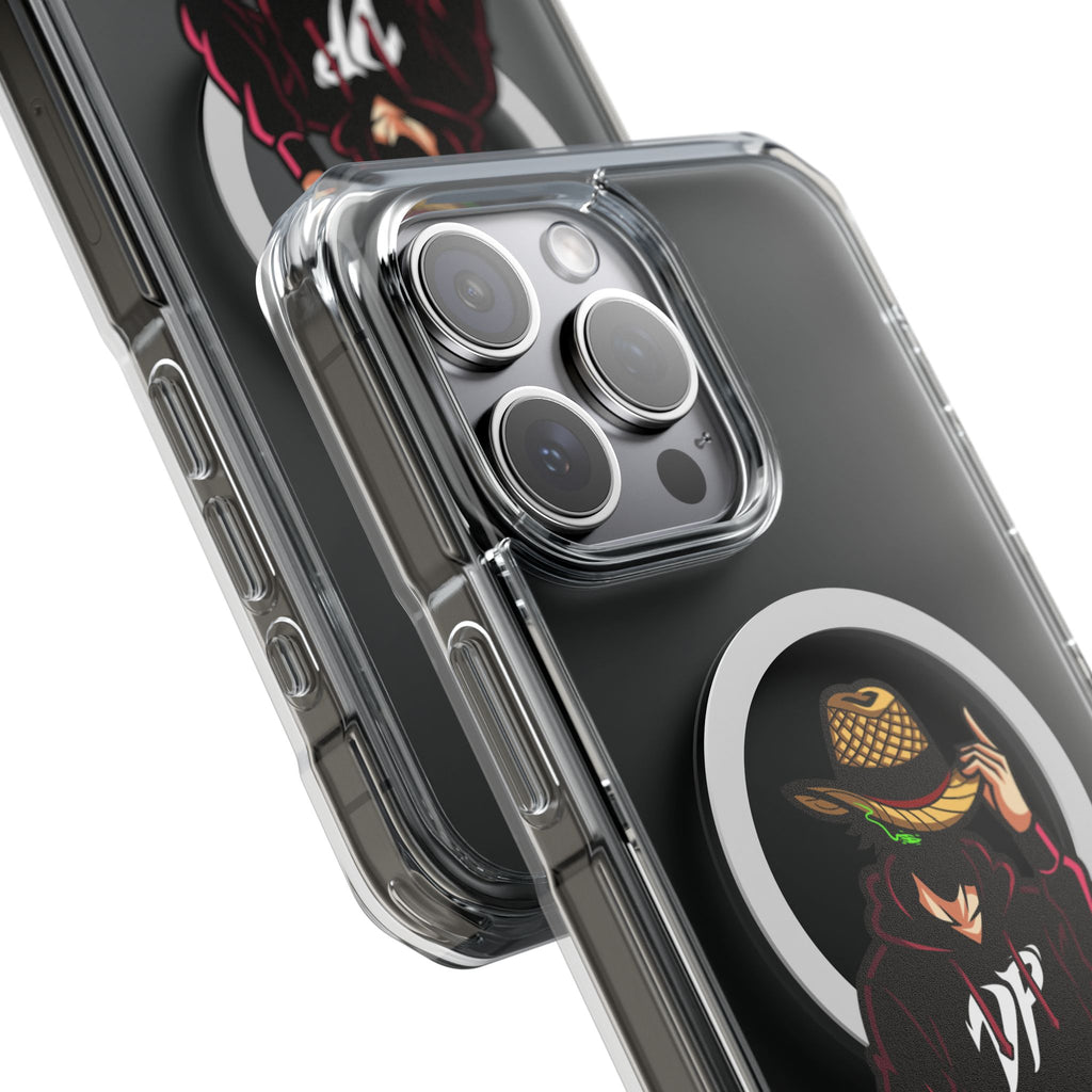 Clear Magnetic Phone Case — 'Dead Pixel' Hooded Cowboy Graphic