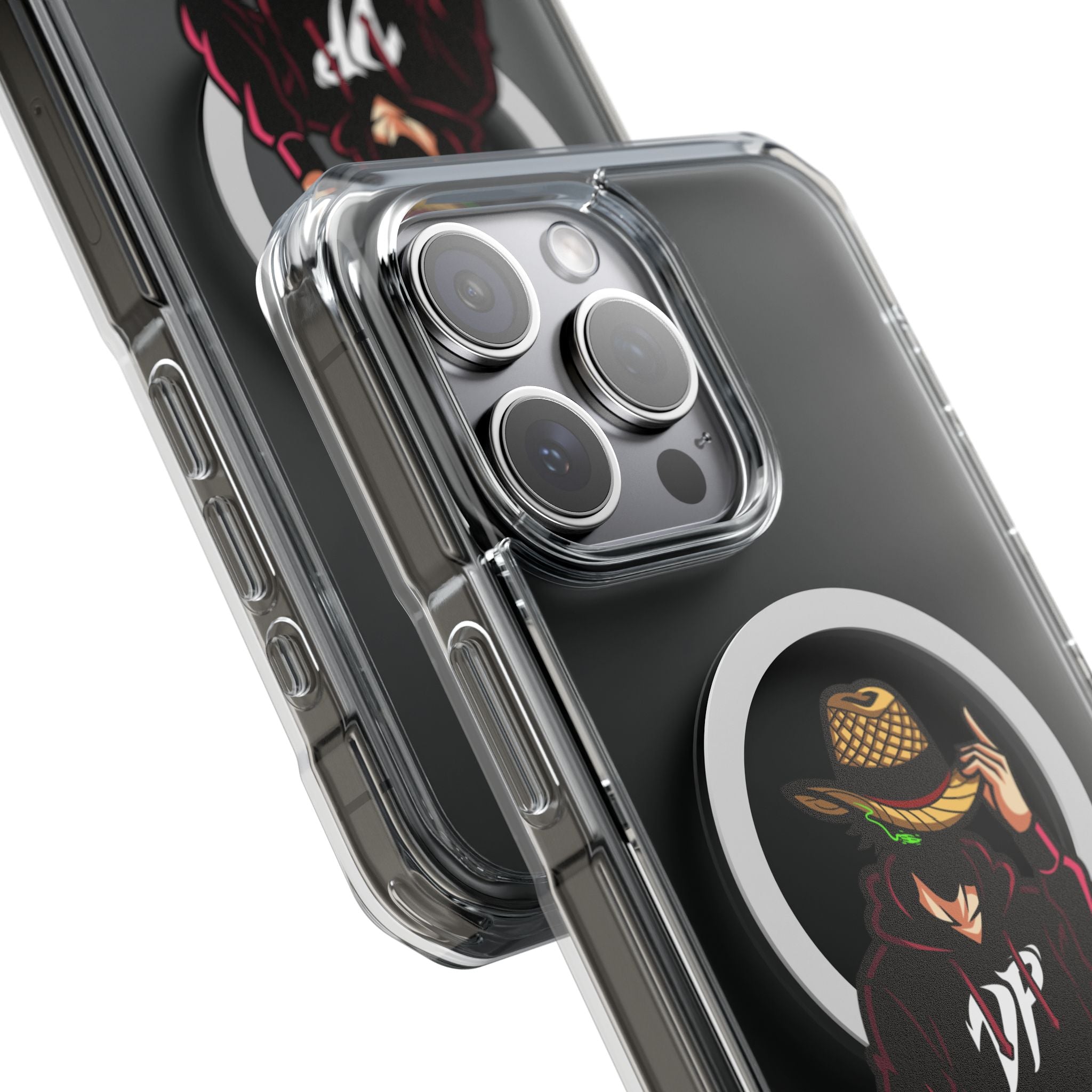 Clear Magnetic Phone Case — 'Dead Pixel' Hooded Cowboy Graphic