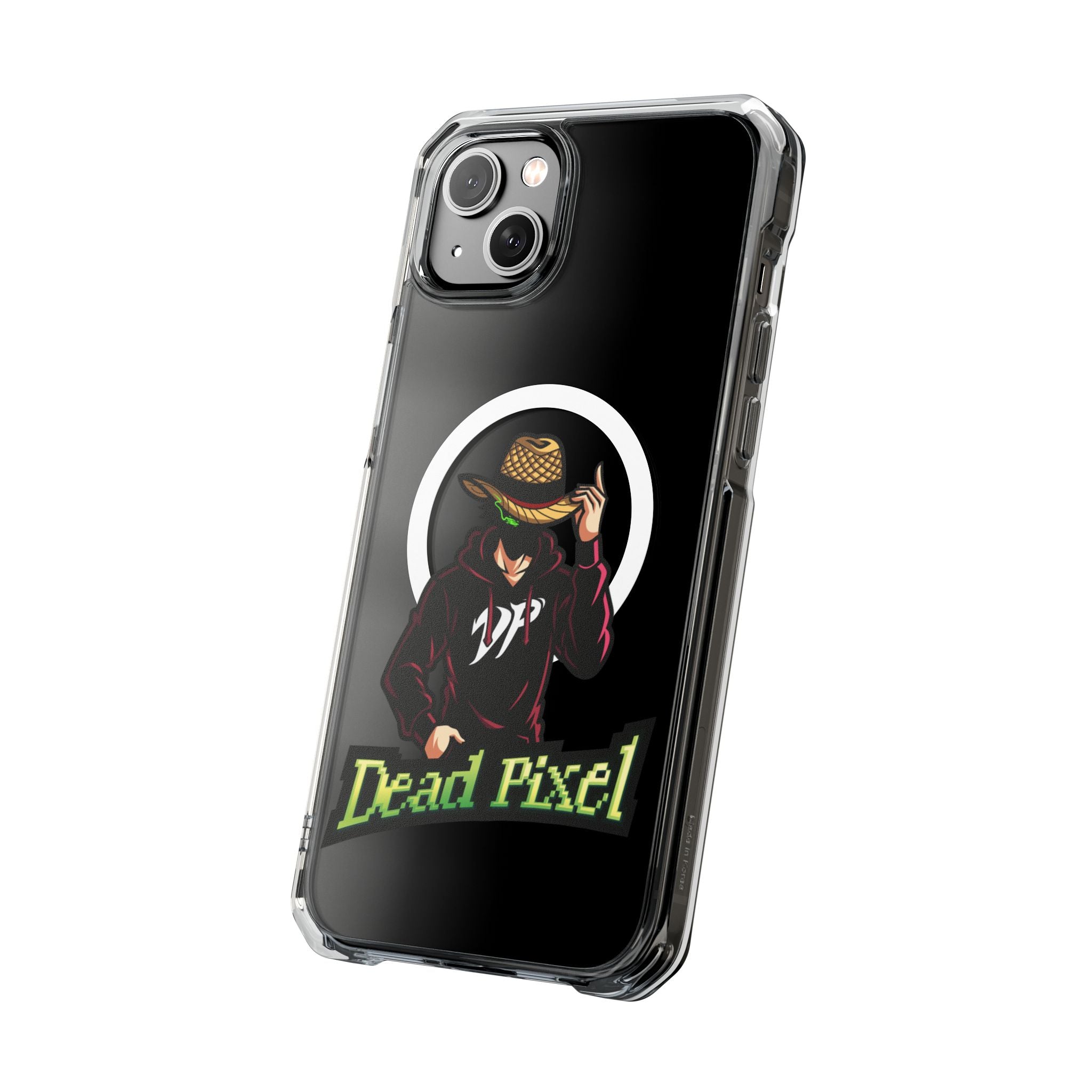 Clear Magnetic Phone Case — 'Dead Pixel' Hooded Cowboy Graphic