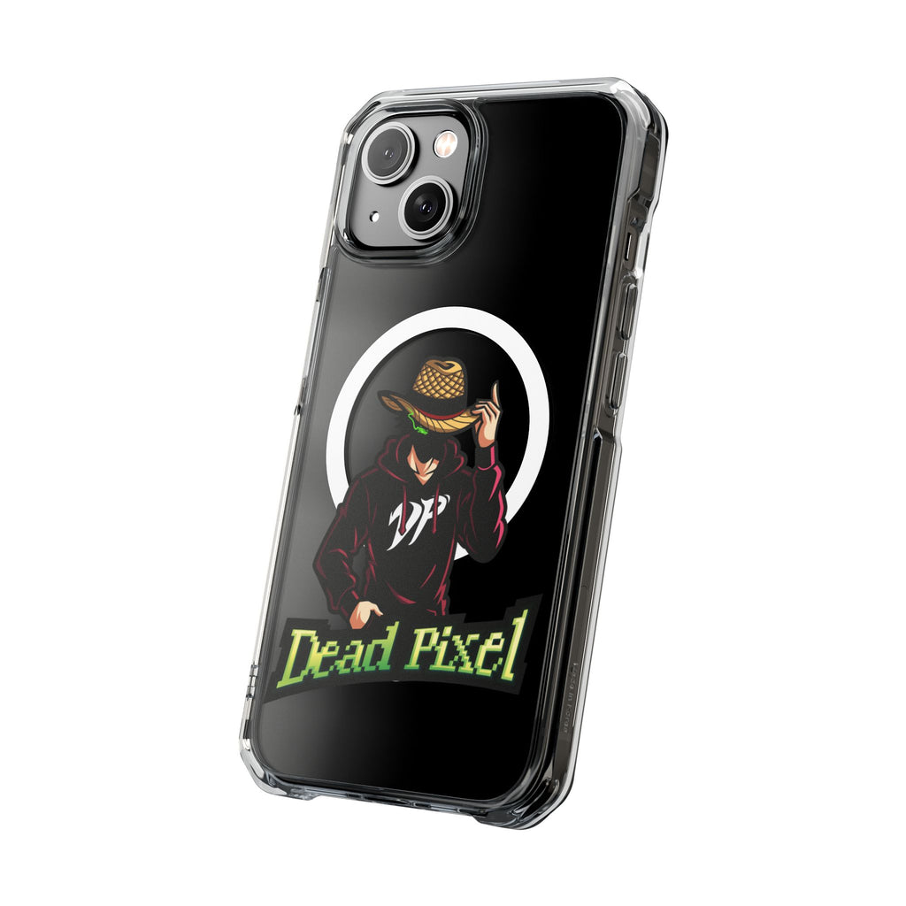 Clear Magnetic Phone Case — 'Dead Pixel' Hooded Cowboy Graphic