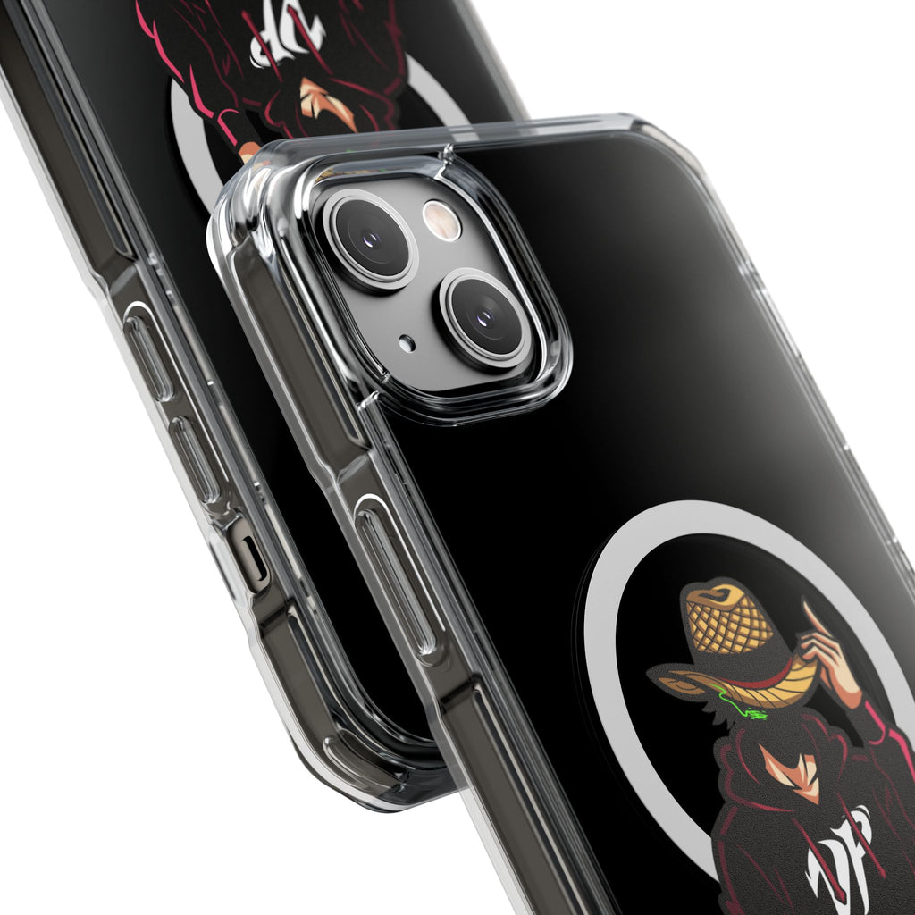 Clear Magnetic Phone Case — 'Dead Pixel' Hooded Cowboy Graphic
